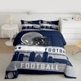 thumbnail image 2 of Homewish Rugby Game Lovers Queen Comforter Set,Football Sport City Bedding Sets,Grey White Blue Bedding Comforter Set For Teens,Breathable Home Decor Reversible,3 Pieces, 2 of 8