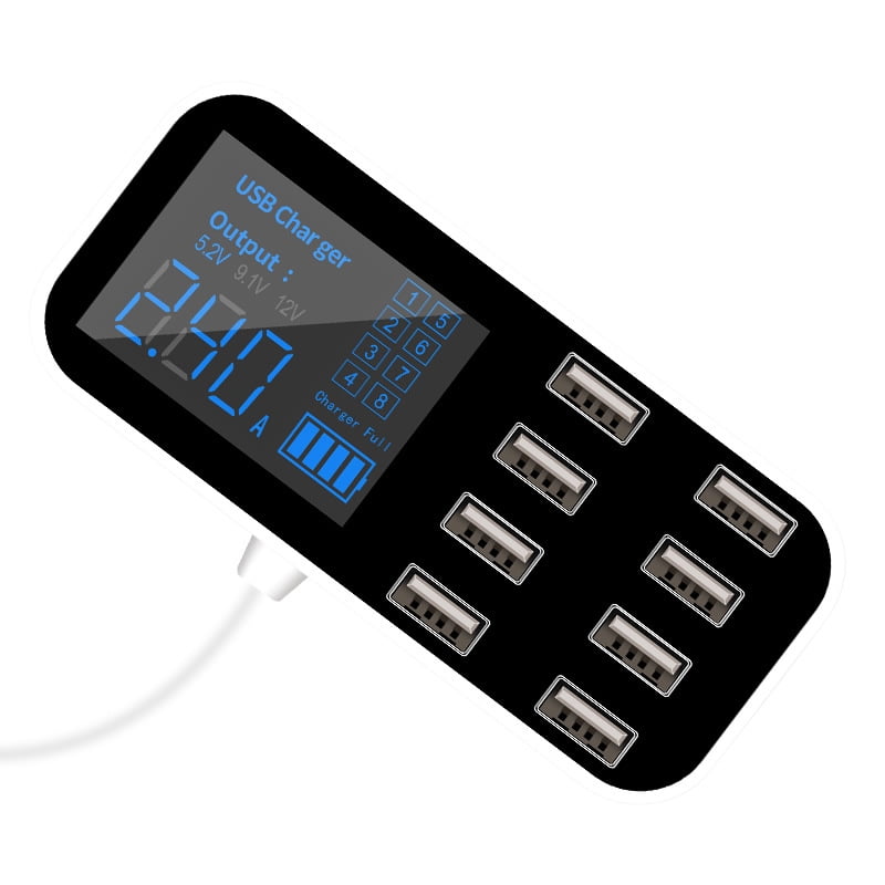 TR-g40W 8 Ports USB Car Charger QC3.0 PD Type C Fast Phone Charger with LED Display Multi USB