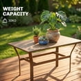 thumbnail image 5 of Outsunny Outdoor Coffee Table, All-Weather Rectangle Patio Coffee Table with Slatted Tabletop for Outside, Patio, Brown, 5 of 9
