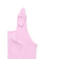 thumbnail image 2 of Garanimals Baby Girl Ribbed Bow Strap Bodysuit, Sizes 0-24 Months, 2 of 3