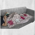 thumbnail image 6 of Teen Room Soft Flannel Fleece Blanket, Doodle Frames in French Style Rococo Baroque Lantern Mademoiselle Print, Cozy Plush for Indoor and Outdoor Use, 60" x 80", Hot Pink and Black, by Ambesonne, 6 of 6