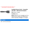 thumbnail image 2 of Headlight Dimmer Switch - Compatible with 2007 - 2009 Chevy Equinox 2008, 2 of 2