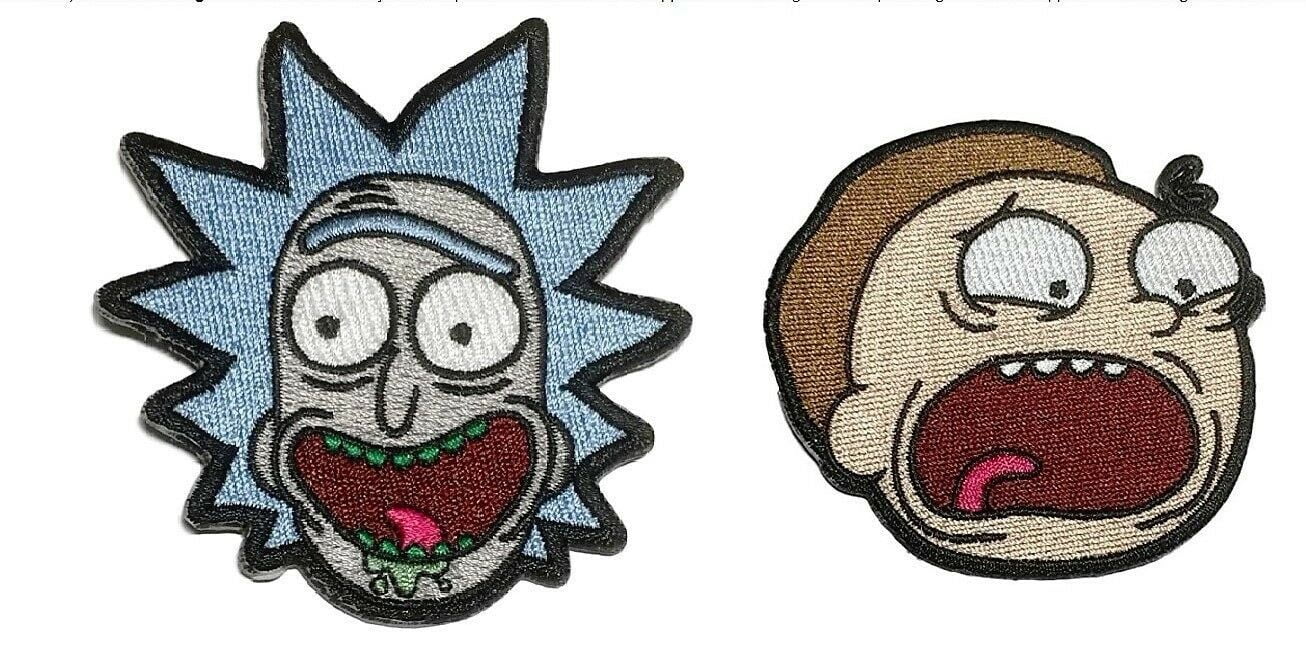 LOTS 5PCS  Rick & Morty Face Iron On Embroidered Patch Applique