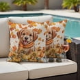 thumbnail image 5 of Orange Cute Dog Outdoor Pillow Covers 20"x20" Set of 2,Waterproof Throw Pillow Covers for Patio Furniture,Fall Pumpkins Maple Leaves Retro Pastoral Decorative Cushion Pillowcases for Garden Sofa, 5 of 9
