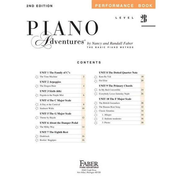 Level 2B - Performance Book - 2nd Edition Piano Adventures®
