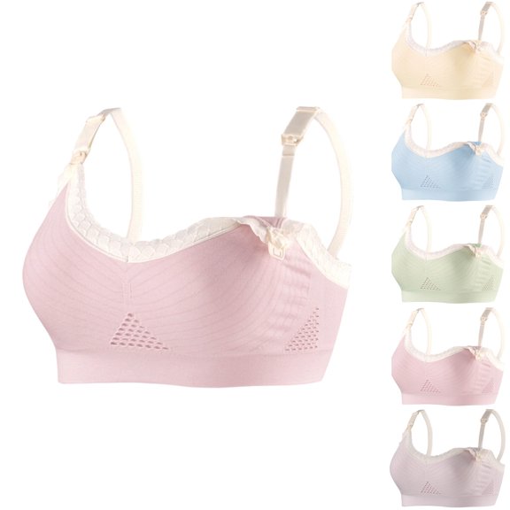 Vhkiploz Seamless Bralette for Women's Everyday Athletic Sporty Yoga Bra Solid Color Full Coverage Wireless Bra with Lace Adjustable Straps
