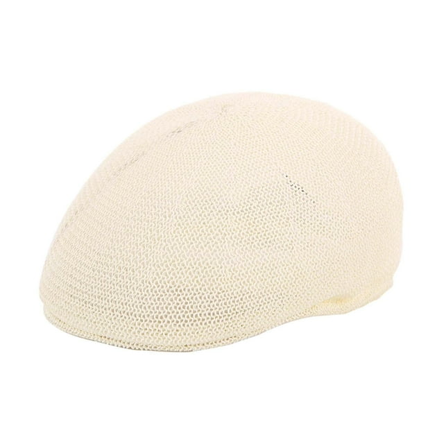 Gorra plana de malla deportiva para hombre, estilo pintor, a la moda, para verano, para golf, senderismo al aire libre. Blanco lechoso