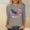 Gray, variant on 3/4 Sleeve Plus Size Patriotic Tops for Women USA Flag 4th July American Red White Blue Star Stripe T-Shirt Plus Size