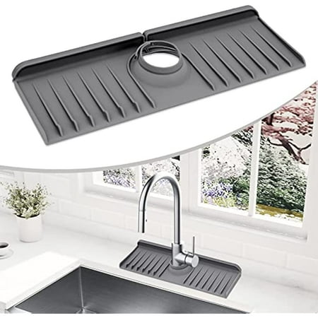 

Goldencivetcat Kitchen Sink Splash Guard Silicone Faucet Mat Kitchen Sink Faucet Holder Faucet Absorbent Mat Bathroom Faucet Water Catching Mat Faucet Handle Drip Filter