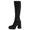 Black Boots for Women, variant on hopeusnice Women Knee High Stretch Boots With Square Toe Sole Chunky Heel Pull On Design For Fashion And Daily Wear Black 36