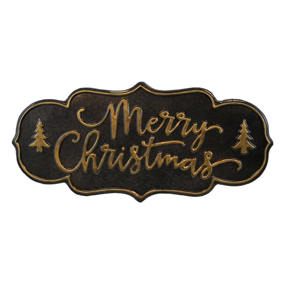 Ganz Gunmetal with Gold Embossed "Merry Christmas" Wall Decor