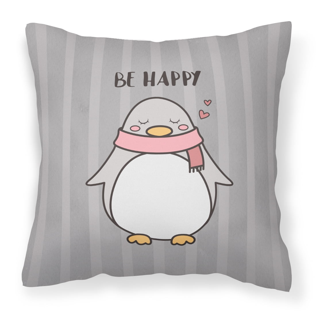 BB7478PW1414 Nursery Be Happy Penquin Fabric Decorative Pillow