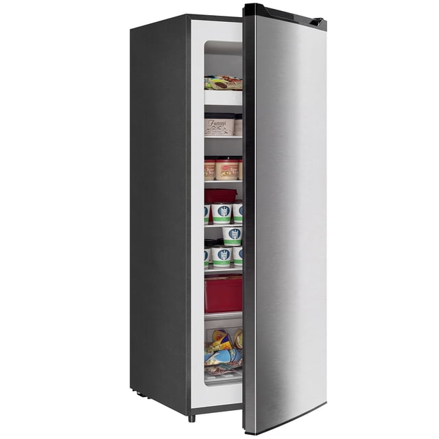 HOMCOM 7.0 Cu.Ft Upright Freezer, Compact Stand Up Freezer for Home, Silver