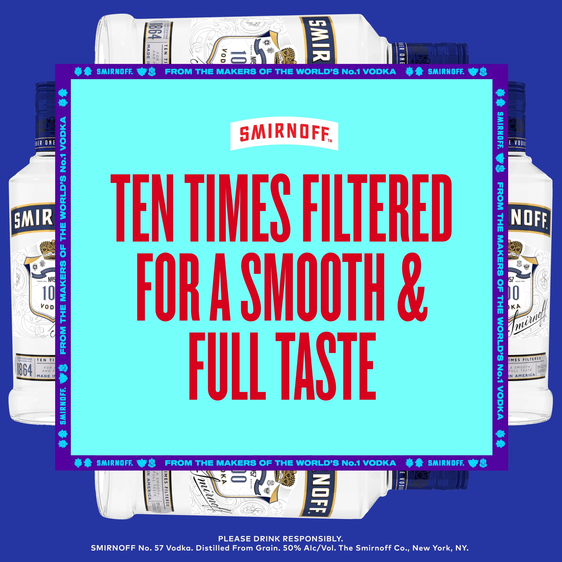 Smirnoff 100 Proof Vodka, 750 mL, 50% ABV