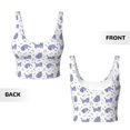 thumbnail image 6 of Sports Bra For Women, Cartoon Cute Cat Purple Sports Bras For Women High Support, Workout Tank Tops Woman With Removable Cups, 6 of 8