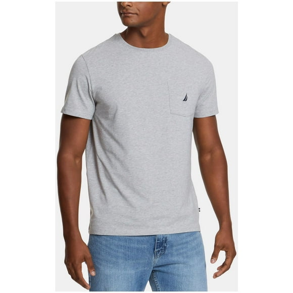 Nautica Mens Classic Fit Anchor Pocket Embellished T-Shirt, Grey, XXX-Large
