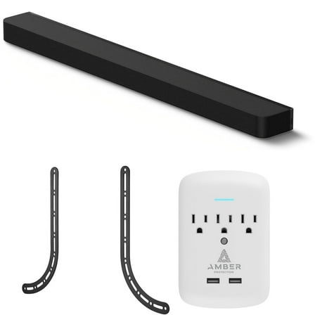 Sony HT-A8000 BRAVIA Theater Bar Soundbar with a Walts TV SOUNDBAR-MOUNT and Amber Protection 3-OUTLET-SURGE Surge Protector (2024)