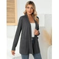 thumbnail image 6 of ZHENWEI Women's Basic Casual Loose Lightweight Long Sleeve Open Front Cardigans with Pockets, 6 of 7