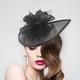 thumbnail image 5 of Sombrero de malla Macarena mujeres niñas Derby cóctel de te tiara sombrero pastillero pinza de cabellero boda negro Macarena sombrero tocado, 5 of 7