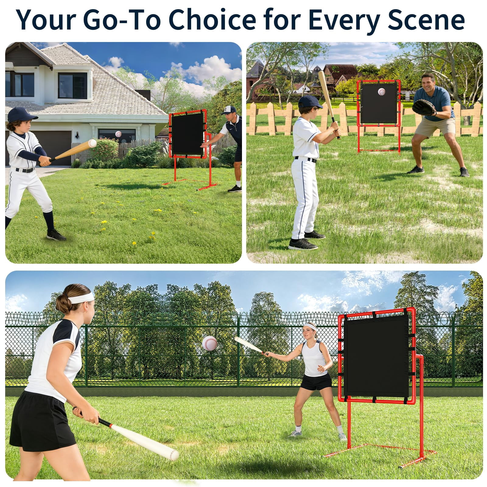 DSstyles Baseball & Softball Batting Trainers. Pitching Trainer Compatible with Plastic Balls.  Ball and Blitzball. Easy Set Up and Assembly