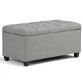 thumbnail image 3 of Sienna 33 inch Wide Storage Ottoman Bench in Dove Grey Linen-Look Fabric, 3 of 6