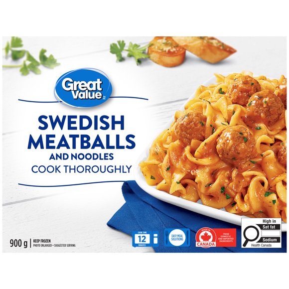 Boulettes suédoises et nouilles Great Value 900 g