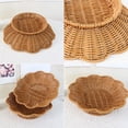 thumbnail image 5 of AYktou Woven Display Baskets, Imitation Wicker Bread Tray Food Storage Serving Container with Base, 11×3.2 Inch Flower Shaped Gift Baskets Snack Candy Tray, Food Storage Basket for Desserts Bread, 5 of 7