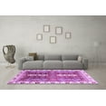 thumbnail image 3 of Ahgly Company Indoor Round Abstract Purple Modern Area Rugs, 4' Round, 3 of 4