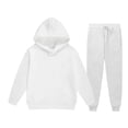 thumbnail image 4 of Rggeeun Girls Sets Casual Hoodie Athletic Baggy Sweatpants Matching Sets Drawstring Pockets Vacation Classic,White,8-9 Years, 4 of 6