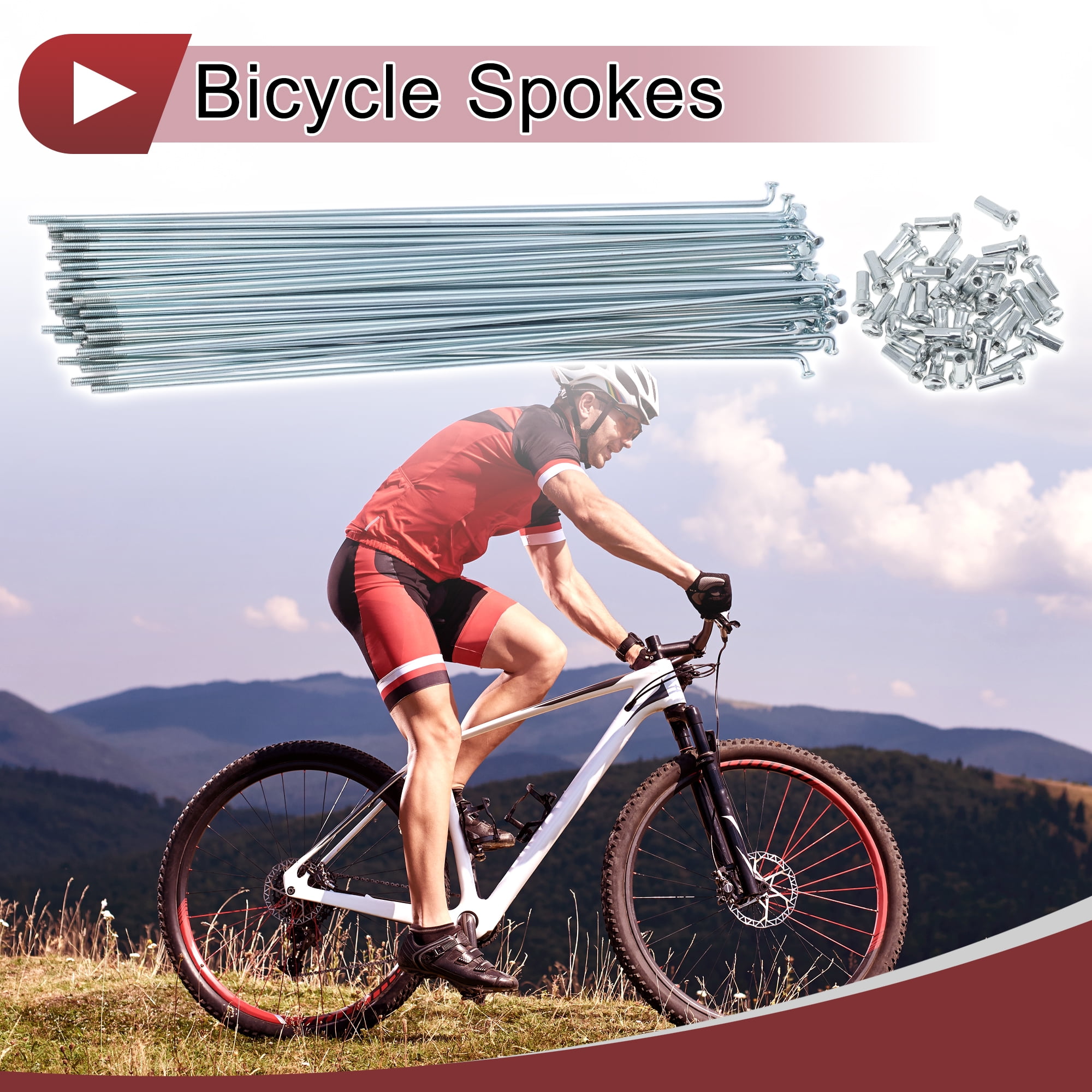 Unique Bargains 36Pcs 13G Bike Wheel Spokes Galvanized Carbon Steel Silver Tone 8.27"