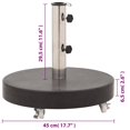thumbnail image 3 of Base redonda para paraguas VidaXL, 30 kg, granito con ruedas, color negro, 3 of 9