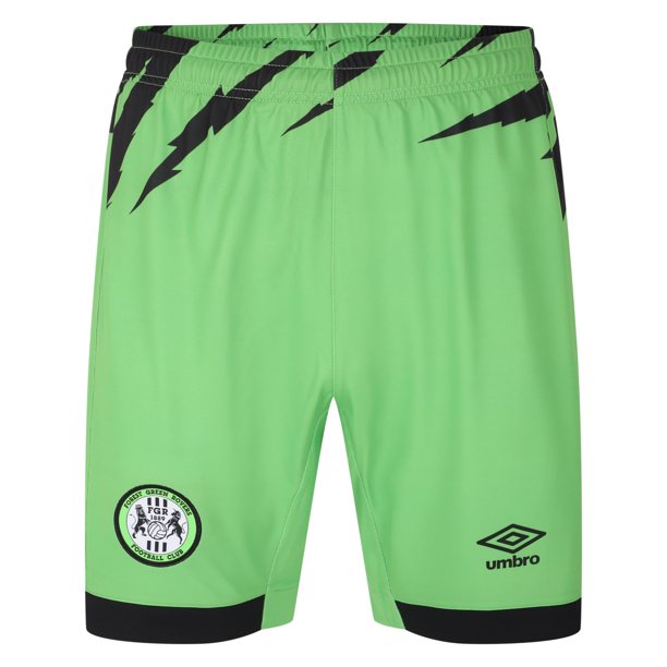 Umbro - Pantalones Cortos Local 23/24 Diseño Forest Green Rovers FC para Hombre (Verde, Negro)