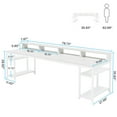 thumbnail image 3 of Topcobe Two Person Desk, 78.7" Computer Desk With Monitor Stand and 4 Open Shelf, Indoor Modern Furniture for Living Room, Office, Game Room, White, 3 of 4