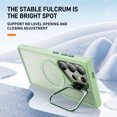 thumbnail image 7 of Case for Samsung Galaxy S25 Ultra, Magsafe Frosted Translucent Camera Frame Kickstand Ultra Slim Drop Protective Anti-Scratch Anti-Fingerprint Phone Cover for Samsung Galaxy S25 Ultra, Lightgreen, 7 of 7