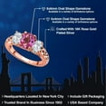 thumbnail image 2 of Gem Stone King 18K Rose Gold Plated Silver Pink Mystic Topaz and White Topaz Filigree Style 3 Stone Ring for Women (2.50 Cttw, Oval 8X6MM and 6X4MM) (Size 9), 2 of 6