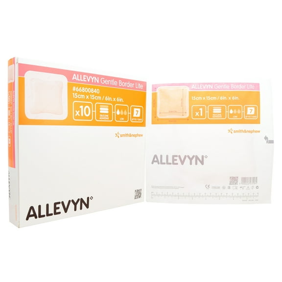 Allevyn Gentle Border Lite 6" x 6" - Box of 10 REF:66800840
