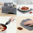 thumbnail image 4 of Unique Bargains Silicone Cotton Heat-Resistant 2 Pcs Kitchen Mitts Gray 11.8x6.7inch, 4 of 7