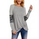 thumbnail image 2 of Tops informales de manga larga con estampado de leopardo a rayas y cuello redondo para mujer Fridja ghj987+231, 2 of 4