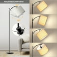 thumbnail image 3 of JURULU 62'' Arched/Arc Floor Lamp with Remote Control and Bulb Included,White Lampshade, 3 of 9