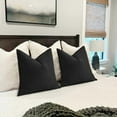 thumbnail image 3 of Black Pillow Covers 24x24 Set of 2 Chenille Throw Pillow Covers with Elegant Design Soft and Luxurious Decorative Throw Pillows for Couch, Bed, and Home Decor, 3 of 4