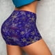 thumbnail image 4 of Fotbe blue purple Snowflake Shorts Sin Costuras – Shorts Deportivos de Cintura Alta para Mujer, Elásticos para Gimnasio, Yoga, Running o Ciclismo-Small, 4 of 8