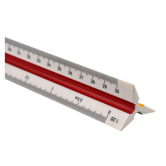HUGFEGWE Règle d'Architecte 12 Pouces, Règle d'Échelle Triangulaire pour Étudiants, Architectes, Ingénieurs, Dessinateur Multicolore - Plastique CJB91-101031