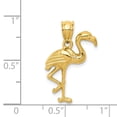 thumbnail image 3 of 14K Yellow Gold Charm Pendant Themed 24 mm 15 Solid Polished Open-Backed Flamingo, 3 of 3