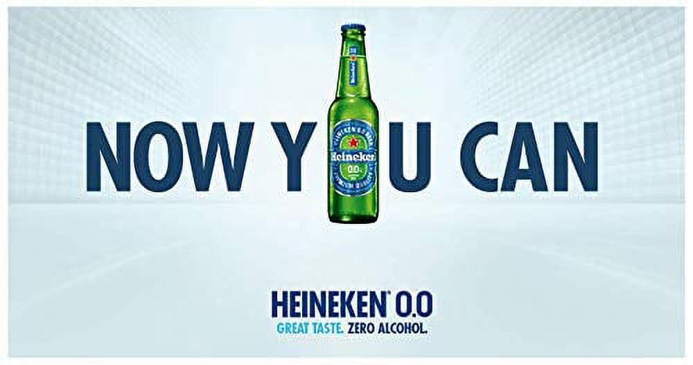 Malt Beverage Heineken 0.0 Non Alcoholic Beer Pack of 12 Glass Bottles 11oz/331ML هينيكن بيرة بدون كحول