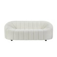 thumbnail image 6 of Bowery Hill Contemporary Wooden Frame Sofa in White Teddy Sherpa, 6 of 6