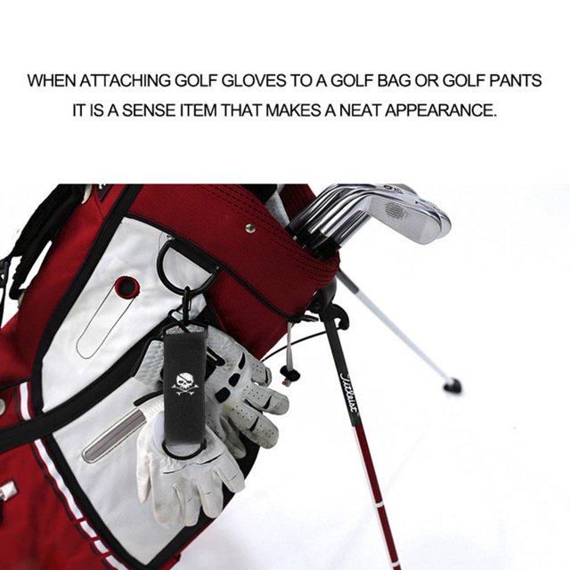 Mini paño de limpieza de golf de doble cara con accesorios deportivos con hebilla (negro)