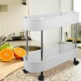thumbnail image 2 of KAKOWELY Reusable Roller Storage Rack Movable 2-Tier Trolley Rack Multifunctional Trolley Stand,18.31X"X14.76"X6.1", 2 of 5