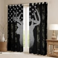 thumbnail image 2 of Castle Fairy Jungle Animal Deer Black Out Curtains for Boys Girls,Vintage USA Flag Curtains Pack of 2 (42x63 Each),Abstract Camouflage Bedroom Curtains,Luxury Bedroom Decor, 2 of 6