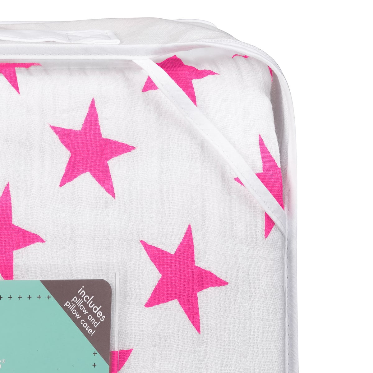 aden + anais Child Toddler Star Cotton Eco-Friendly Patterned Washable Bedding Sets, Crib/Toddler Bed, Pink, 3-Pieces