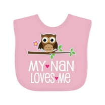 Inktastic My Nan Loves Me Owl Girls Baby Bib